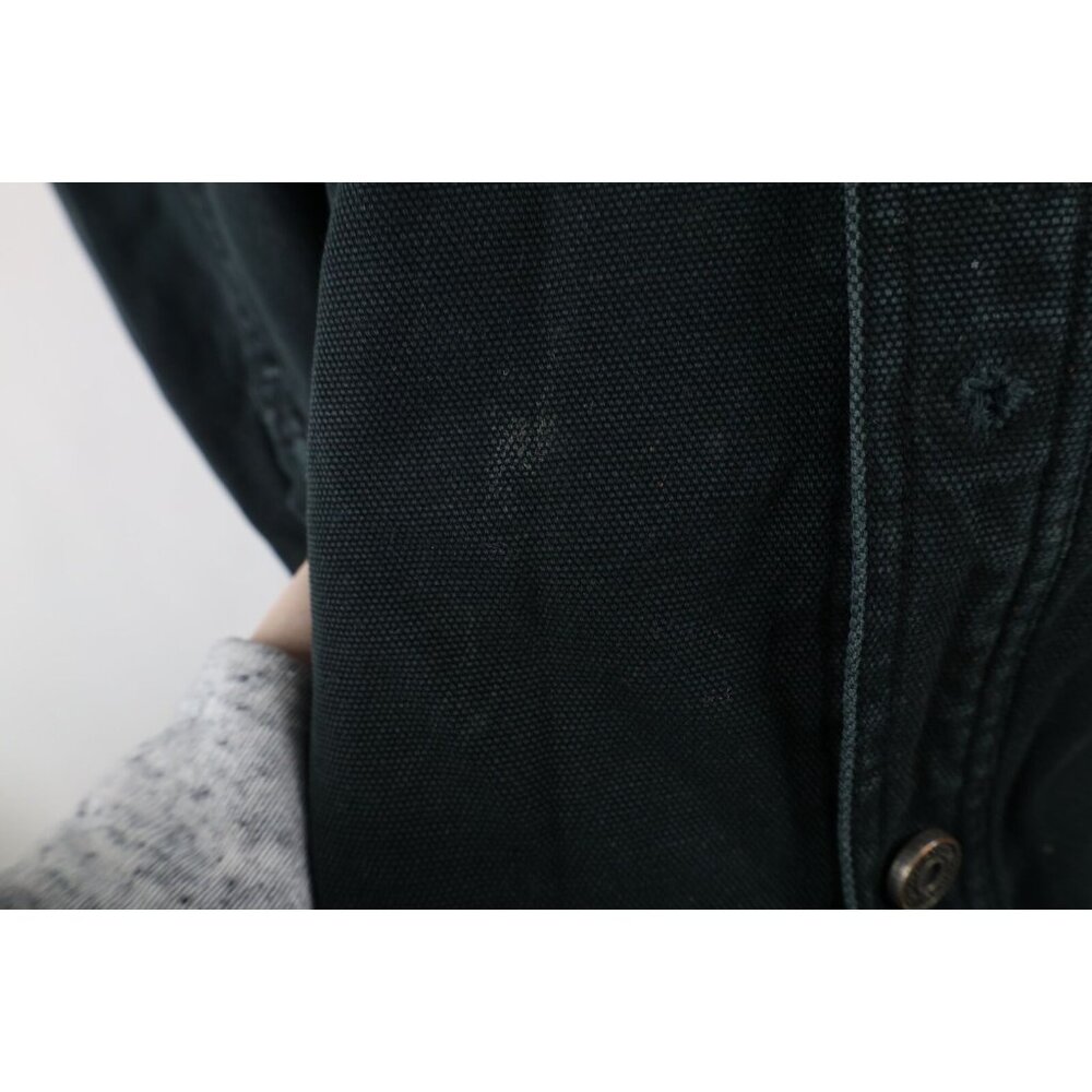 Duluth Trading Co Mens Large Distressed Fleece Lined Canvas Button Shirt Jacket - Picture 5 of 16